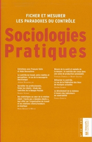 Christian Mouhanna - Sociologies Pratiques N° 22, 2011 : Ficher et mesurer, les paradoxes du contrôle.