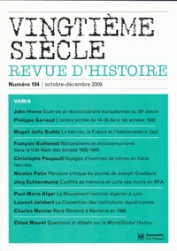 Vingtième siècle N° 104, Octobre-décembre 2009