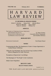 Harvard Law Review: Volume 126, Number 4 - February 2013