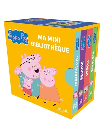  Hasbro - Peppa Pig  : Ma mini bibliothèque - Coffret en 4 volumes : Maman Pig ; George ; Peppa ; Papa Pig.