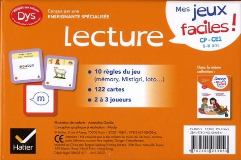 Mes jeux de facile ! Lecture CP-CE1 Adapté aux dys