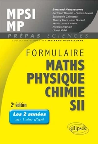 Formulaire MPSI/MP, mathématiques, physique-chimie, SII