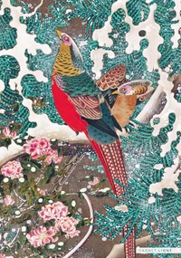 Carnet Hazan ligné Jakuchu-faisan doré dans l'estampe japonaise 16 x 23 cm