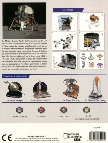 Le module lunaire Apollo. Avec 1 module lunaire en 3D à construire - Occasion