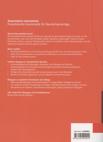 Grammaire contrastive A1/A2. Französische grammatik für deutschprachige  avec 1 CD audio