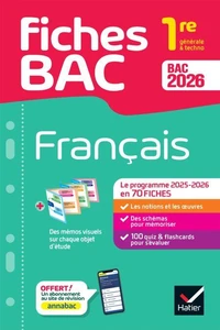 Fiches bac - Français 1re générale &amp; techno Bac 2026