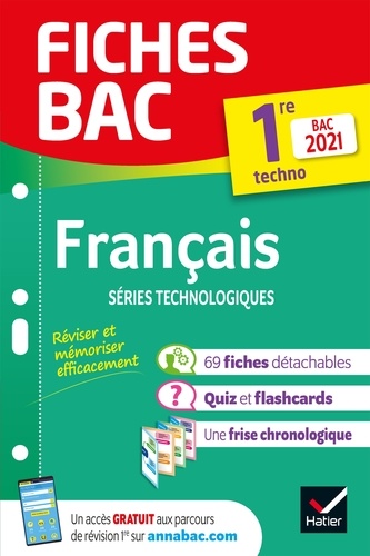 Fiches bac Français 1re technologique Bac 2021. nouveau programme de Première 2020-2021