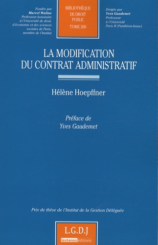 Modification du contrat administratif Modification du contrat administratif