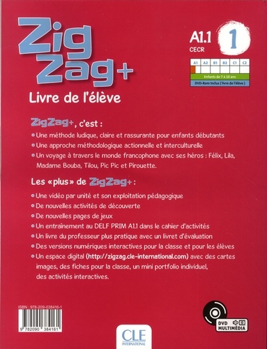 ZigZag+ 1 A1.1. Méthode de français  Edition 2018 -  avec 1 CD audio