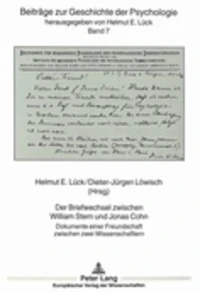 Der Briefwechsel zwischen William Stern und Jonas Cohn
