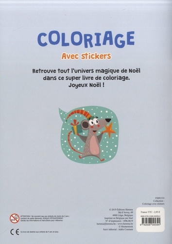 Coloriage avec stickers. Père Noël