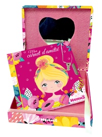  Hemma - Girly, Mon coffret secret - Une jolie boîte avec miroir et un carnet d'amitié avec cadenas + 2 clefs.