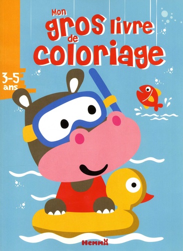  Hemma - Mon gros livre de coloriage - Hippopotame.