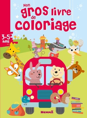 Mon gros livre de coloriage. Bus animaux