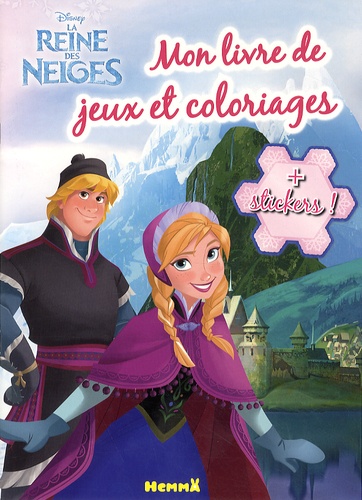  Hemma - Mon livre de jeux et coloriages + stickers - La reine des neiges.