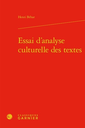 Essai d'analyse culturelle des textes