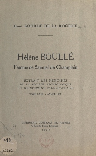 Hélène Boullé, femme de Samuel de Champlain