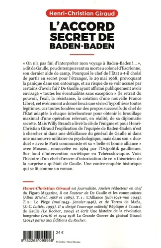 L'Accord secret de Baden-Baden. Comment de Gaulle et les Soviétiques ont mis fin à mai 1968