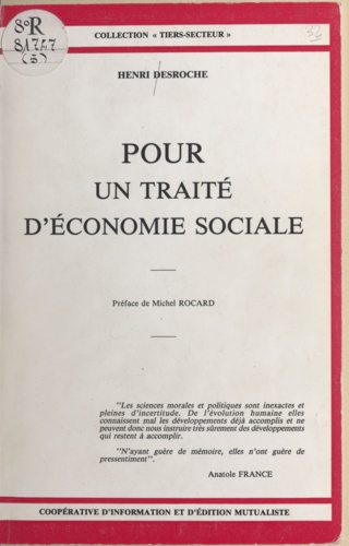 Pour un traité d'économie sociale