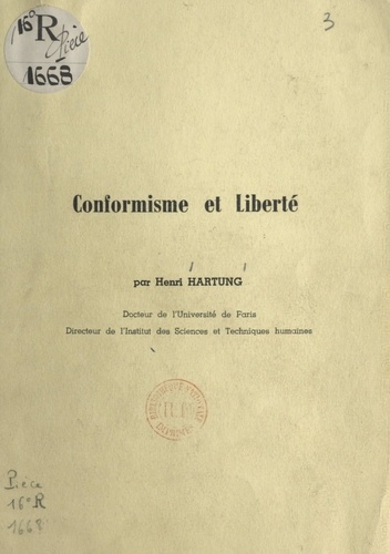 Conformisme et liberté