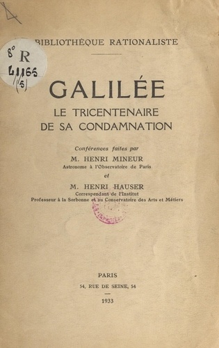 Galilée. Le tricentenaire de sa condamnation