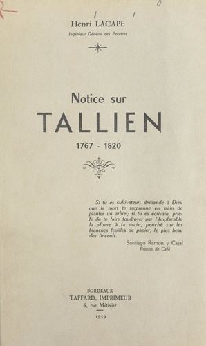 Notice sur Tallien, 1767-1820