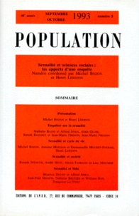 Henri Leridon et  Collectif - Population N° 5 Septembre Octobre 1993 : Sexualite Et Sciences Sociales.
