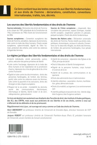Libertés fondamentales et droits de l'Homme. Recueil de textes français et internationaux  Edition 2022