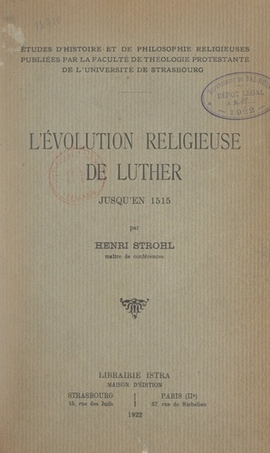 L'évolution religieuse de Luther jusqu'en 1515