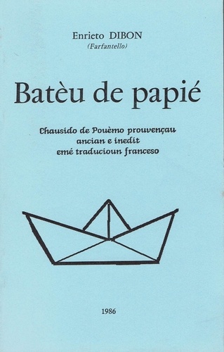 Batèu De Papié De Henriette Dibon Livre Decitre