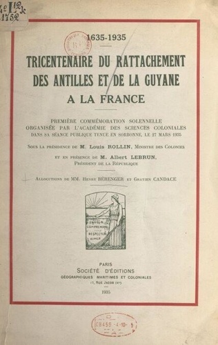 Médaille Commémorative Du TRICENTENAIRE De La GUYANE FRANÇAISE (1635-1935) - Bronze, Année 1935 - Collection