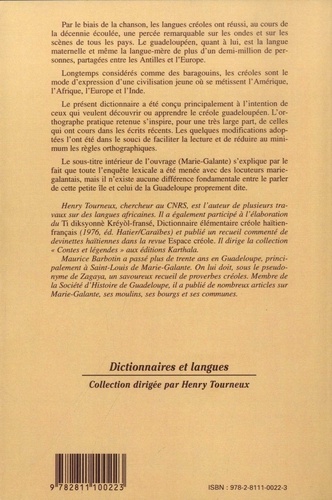 Dictionnaire pratique du créole de Guadeloupe (Marie-Galante). Suivi d'un Index français-créole
