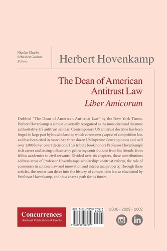 Herbert hovenkamp liber amicorum. The dean of american antitrust law
