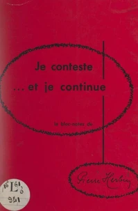 Je conteste... et je continue