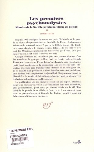 Les premiers psychanalystes. Minutes de la Société psychanalytique de Vienne Tome 2 (1908-1910)