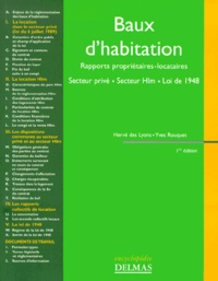 Baux dhabitation - Rapports propriétaires-locataires, Secteur privé, Secteur HLM, Loi de 1948.pdf