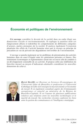 Economie et politiques de l'environnement. Principe de précaution, Critères de soutenabilité, Politiques environnementales