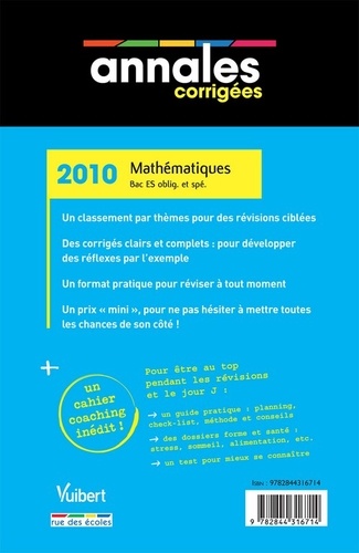Mathématiques Bac série ES 2010