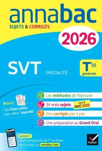 Annales du bac 2026 -  Annabac SVT Tle générale (spécialité)