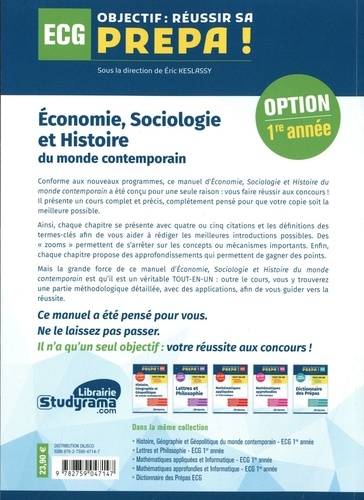 Economie, sociologie et histoire du monde contemporain 1re année  Edition 2021