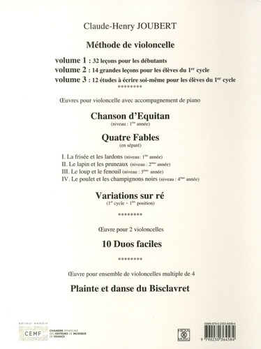 Méthode de violoncelle. 32 leçons pour les débutants Volume 1