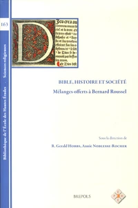 Bible, histoire et société