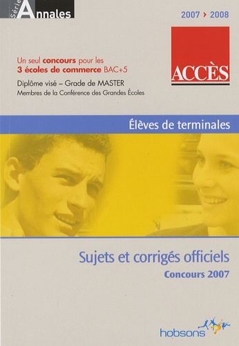  Hobsons - ACCES - Annales du concours 2007.