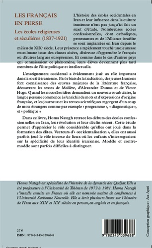 Les Français en Perse. Les écoles religieuses et séculières (1837-1921)