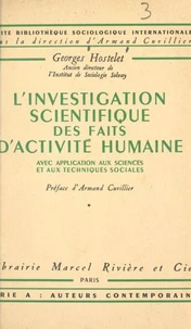 L'investigation scientifique des faits d'activité humaine