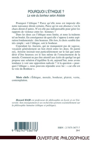 Pourquoi l'éthique ? La voie du bonheur selon Aristote