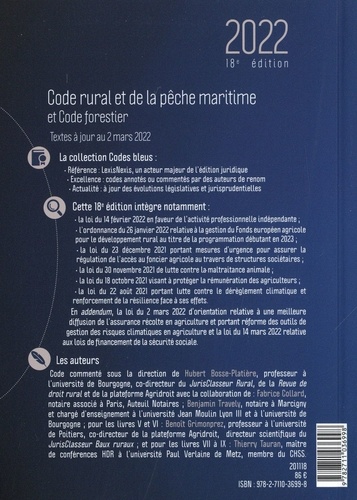 Code rural et de la pêche maritime  Edition 2022
