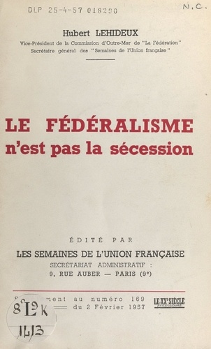Le fédéralisme n'est pas la sécession