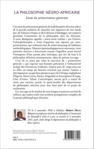 La philosophie négro-africaine. Essai de présentation générale