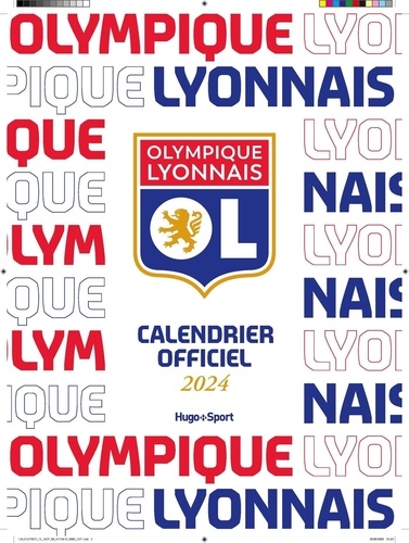 Calendrier officiel Olympique Lyonnais  Edition 2024